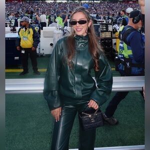 Women's Green Leather pants